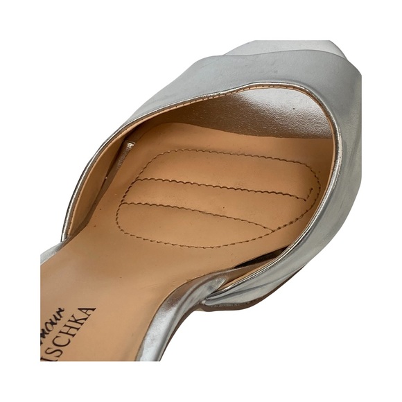 Badgley Mischka American Glamour Heels Silver Rhinestone Ankle Strap Size 9 - Picture 13 of 16